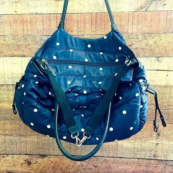 Kate Spade Stevie Quilted Polka Dot Diaper Bag Navy - Picture 4 of 11